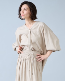 Vカラーブラウス