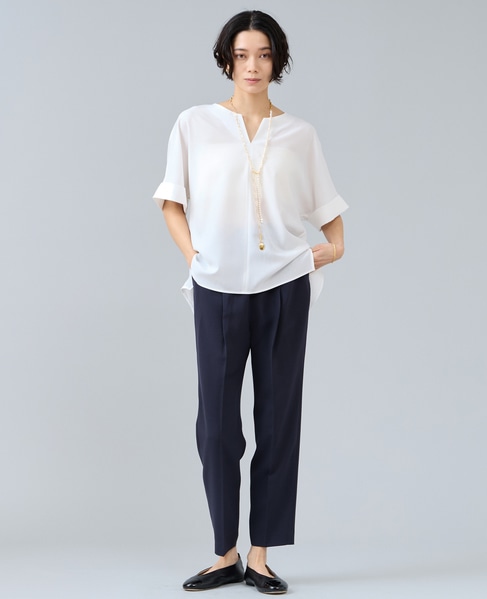 キーネックブラウス 詳細画像 ホワイト 2