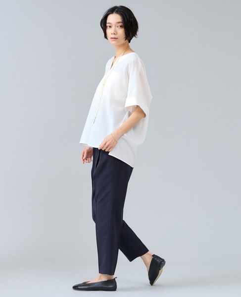 キーネックブラウス 詳細画像 ホワイト 3