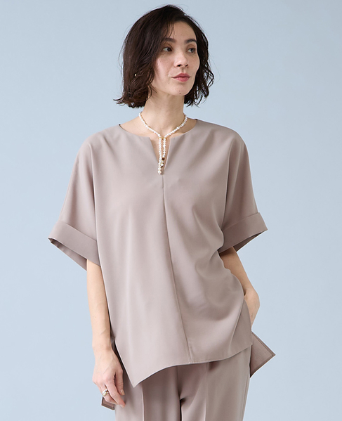 キーネックブラウス 詳細画像 モカ 1