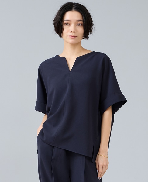 キーネックブラウス 詳細画像 ネイビー 1