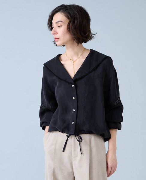 セーラーカラーブラウス 詳細画像 ブラック 2