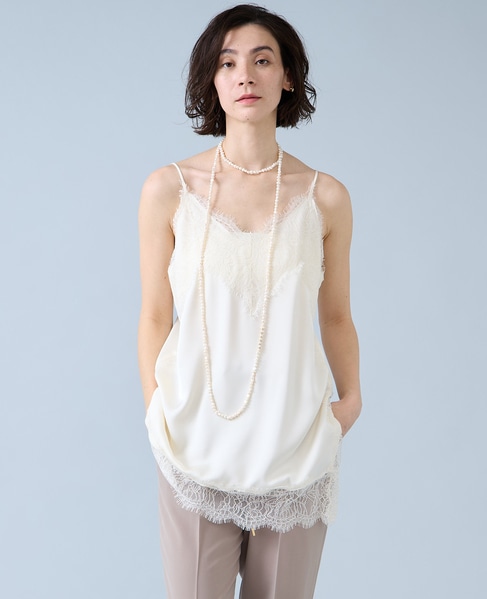 レーストリムキャミソール 詳細画像 アイボリー 1