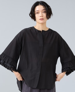 フリルスリーブスキッパーブラウス