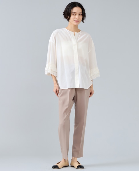 フリルスリーブスキッパーブラウス 詳細画像 オフホワイト 2