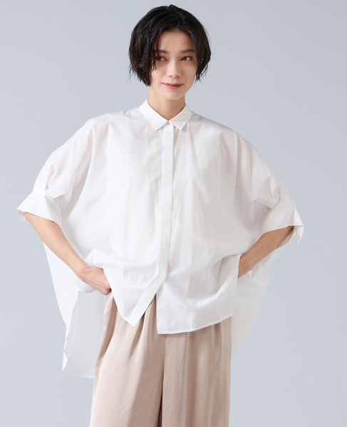 オーガニックコットンワイドシャツ 詳細画像 ホワイト 1