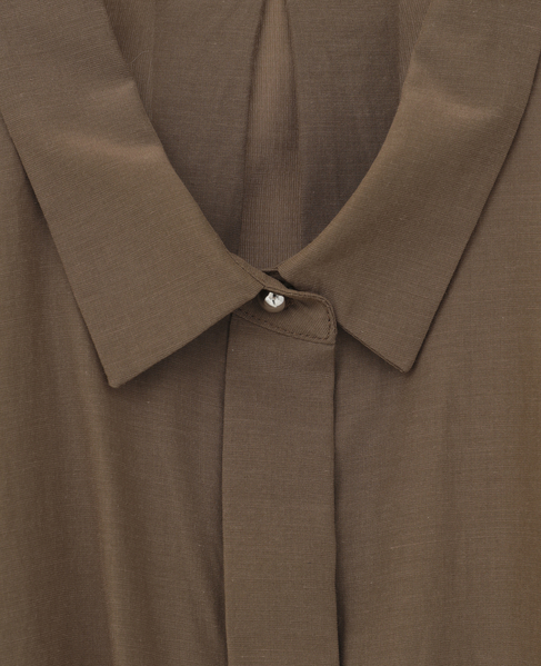 オーガニックコットンワイドシャツ 詳細画像 ブラウン 14