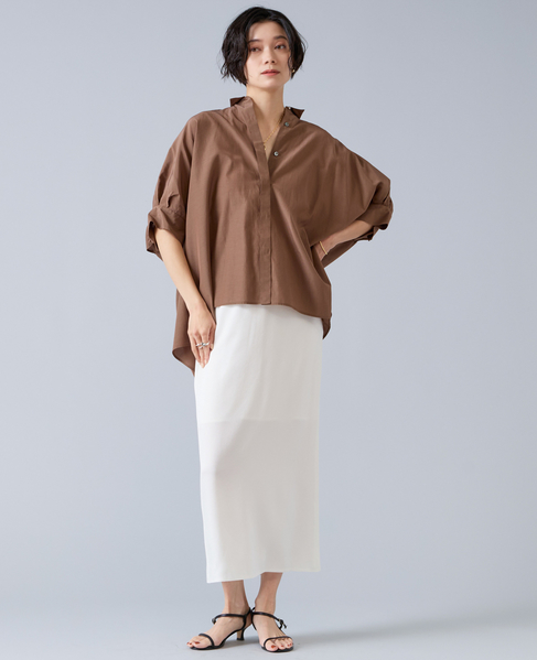 オーガニックコットンワイドシャツ 詳細画像 ブラウン 3