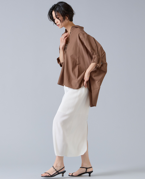 オーガニックコットンワイドシャツ 詳細画像 ブラウン 4