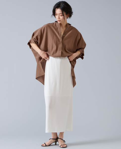 オーガニックコットンワイドシャツ 詳細画像 ブラウン 6