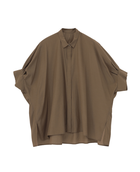オーガニックコットンワイドシャツ 詳細画像 ブラウン 8