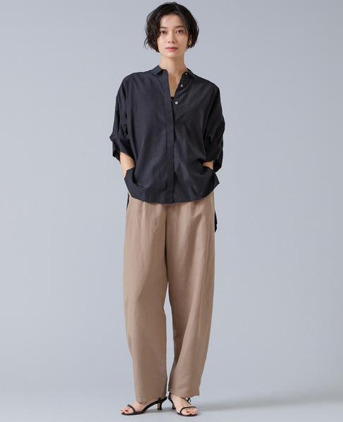 オーガニックコットンワイドシャツ 詳細画像 ブラック 2