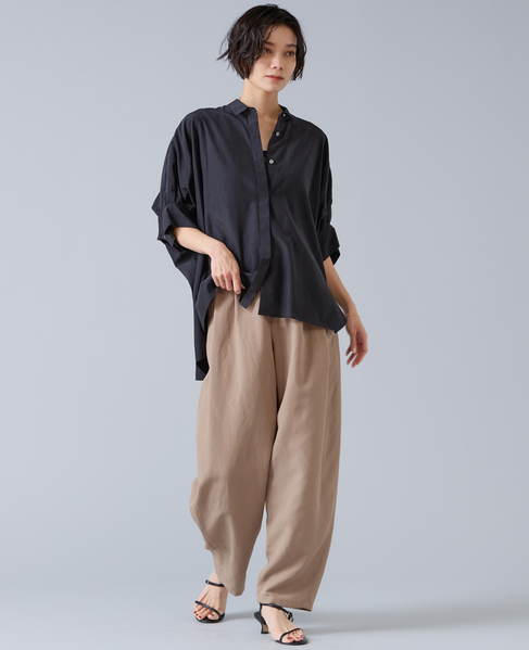 オーガニックコットンワイドシャツ 詳細画像 ブラック 3