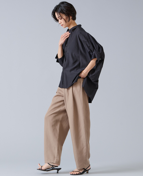 オーガニックコットンワイドシャツ 詳細画像 ブラック 4