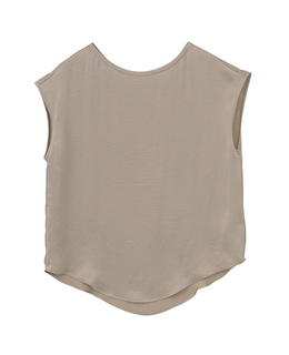 サテンフレンチスリーブブラウス