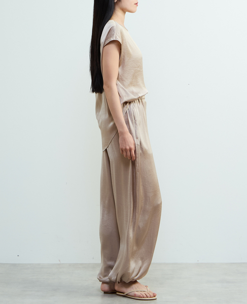 サテンフレンチスリーブブラウス 詳細画像 ライトベージュ 4