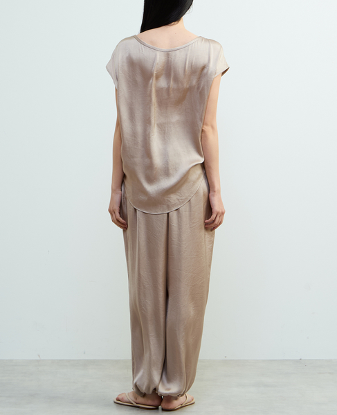 サテンフレンチスリーブブラウス 詳細画像 ライトベージュ 5