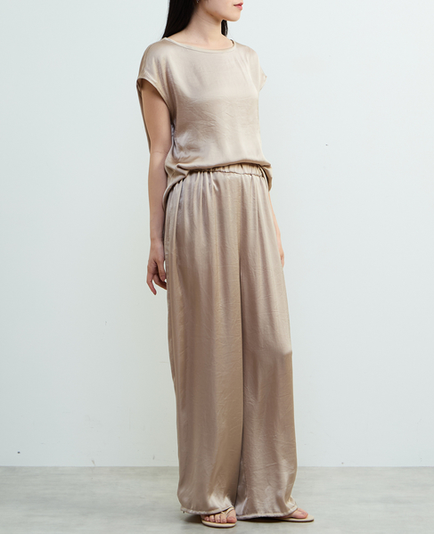 サテンフレンチスリーブブラウス 詳細画像 ライトベージュ 7