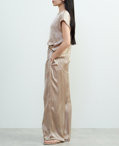 サテンフレンチスリーブブラウス 詳細画像 ライトベージュ 8