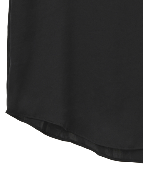 サテンフレンチスリーブブラウス 詳細画像 ブラック 5