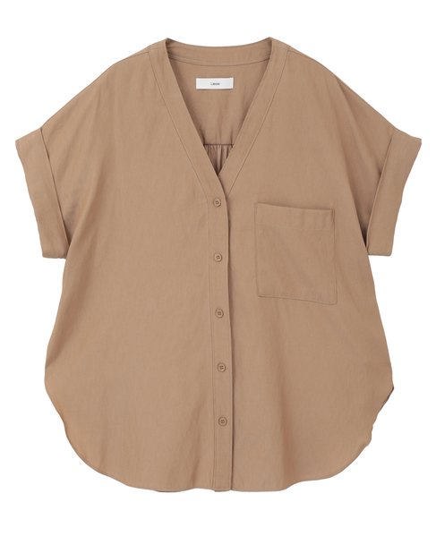 フレンチスリーブギャザーブラウス 詳細画像 キャメル 8