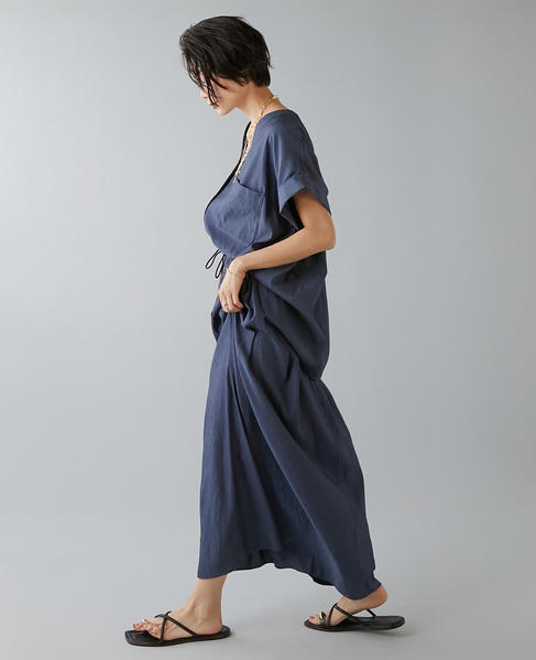 フレンチスリーブギャザーブラウス 詳細画像 ネイビー 7