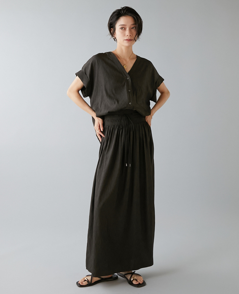 フレンチスリーブギャザーブラウス 詳細画像 スミクロ 4