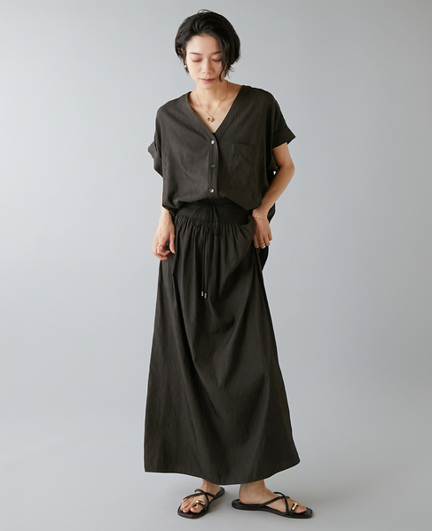 フレンチスリーブギャザーブラウス 詳細画像 スミクロ 5