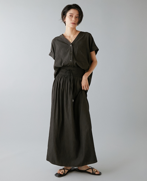 フレンチスリーブギャザーブラウス 詳細画像 スミクロ 6