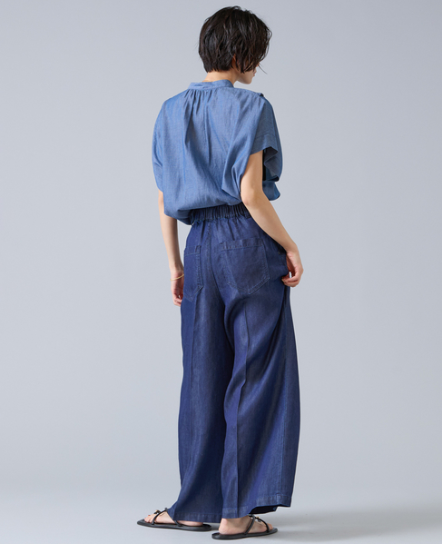 シアーデニムフリルブラウス 詳細画像 ネイビー 3