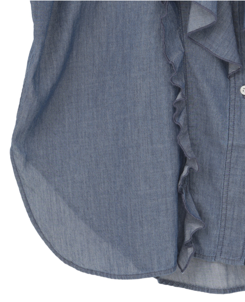 シアーデニムフリルブラウス 詳細画像 ネイビー 9