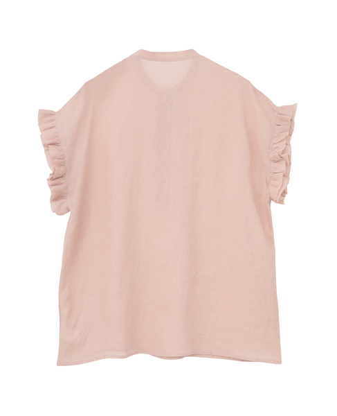 【定番】リネンギャザースリーブブラウス 詳細画像 ライトピンク 6