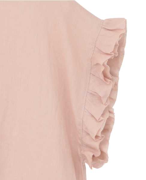 【定番】リネンギャザースリーブブラウス 詳細画像 ライトピンク 8