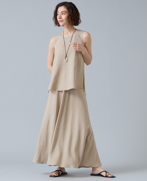 レーヨン/リネンノースリーブプルオーバー 詳細画像 ベージュ 3