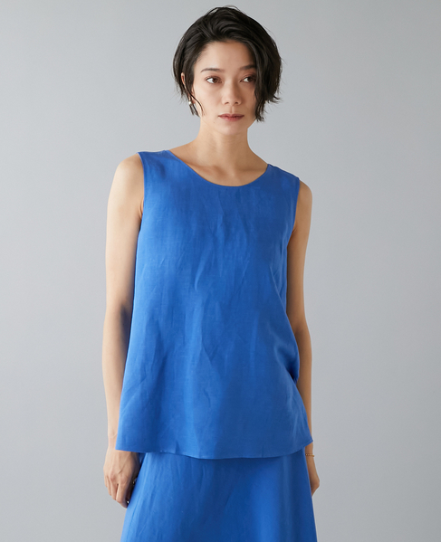 レーヨン/リネンノースリーブプルオーバー 詳細画像 ブルー 1