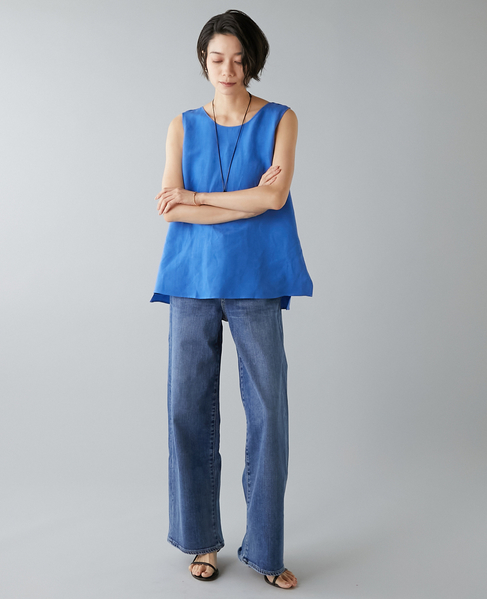 レーヨン/リネンノースリーブプルオーバー 詳細画像 ブルー 10