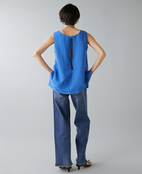 レーヨン/リネンノースリーブプルオーバー 詳細画像 ブルー 13