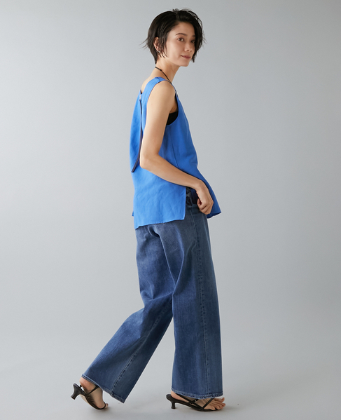 レーヨン/リネンノースリーブプルオーバー 詳細画像 ブルー 14