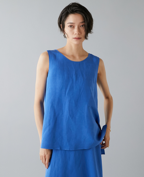 レーヨン/リネンノースリーブプルオーバー 詳細画像 ブルー 2