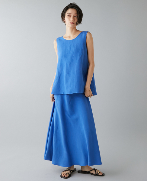 レーヨン/リネンノースリーブプルオーバー 詳細画像 ブルー 3