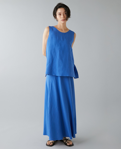 レーヨン/リネンノースリーブプルオーバー 詳細画像 ブルー 4