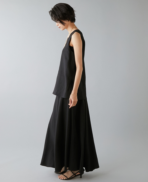 レーヨン/リネンノースリーブプルオーバー 詳細画像 ブラック 6