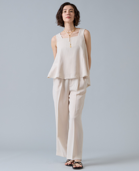 麻調ノースリーブブラウス 詳細画像 アイボリー 3