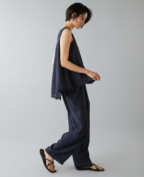 麻調ノースリーブブラウス 詳細画像 ネイビー 4