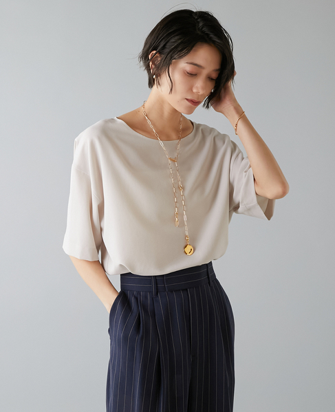 ジョーゼットTブラウス 詳細画像 ベージュ 2