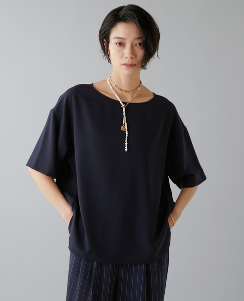 ジョーゼットTブラウス 詳細画像 ネイビー 2