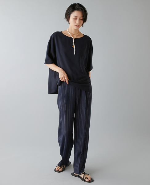 ジョーゼットTブラウス 詳細画像 ネイビー 4