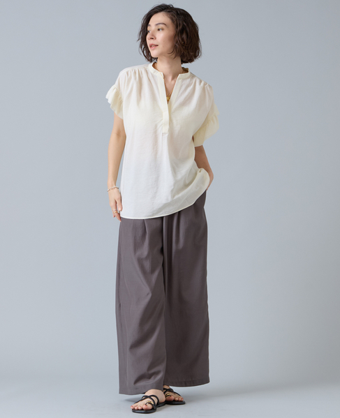 袖フリルブラウス 詳細画像 アイボリー 3