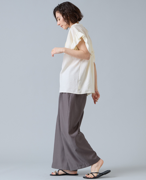 袖フリルブラウス 詳細画像 アイボリー 4