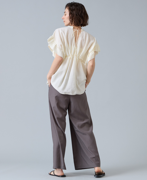 袖フリルブラウス 詳細画像 アイボリー 5